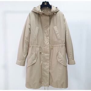 Loro Piana Beige Cashmere Parka Coat Sz.42